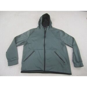Xersion Jacket‎ Mens Large Green Full Zip Up Fleece Hoodie Quick Dri